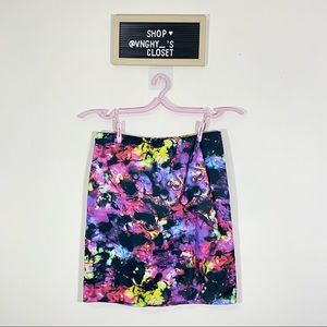 Vince Camuto Marbled Galaxy Print Faux Wrap Skirt